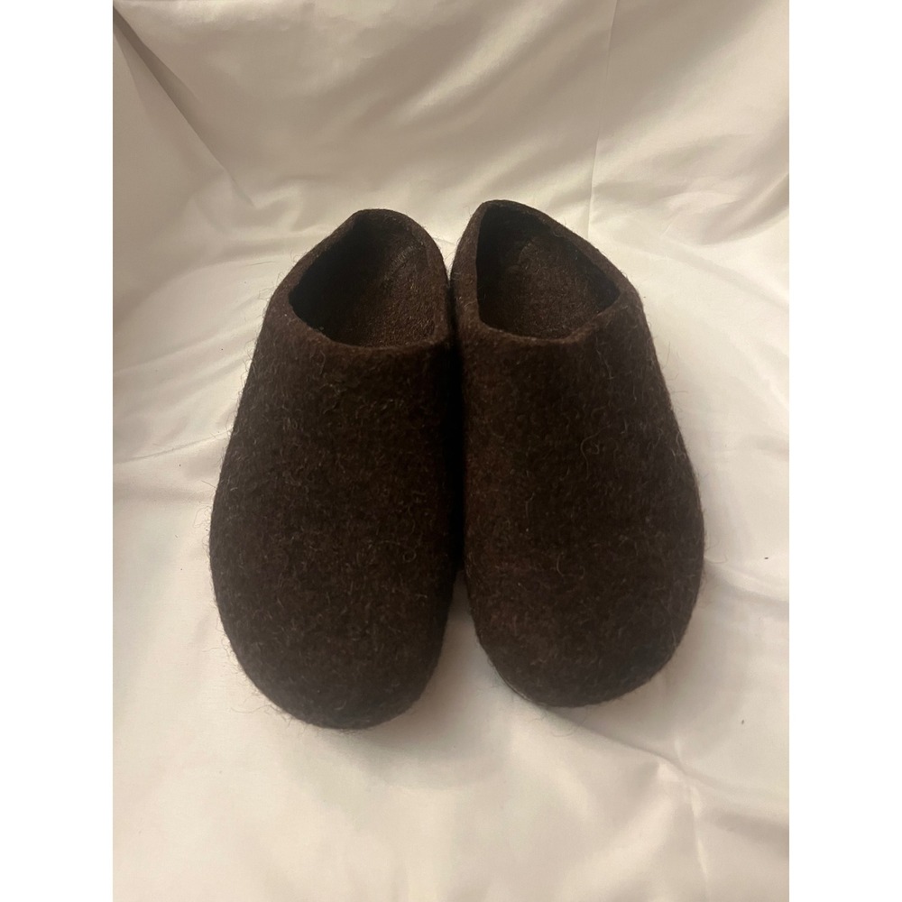 Stegmann Yak Slipper Clogs Felt Wool Dark Brown Cork Midsole Sz 8 Women